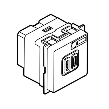 Cargador Doble USB Tipo C K4286C2 Living Now BTicino