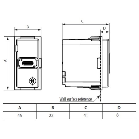 Cargador USB Tipo C K4192C Bticino Living Now