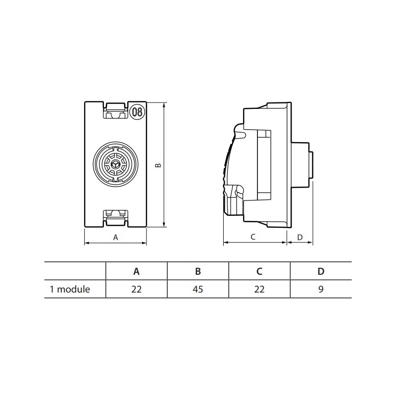 Base TV/SAT Final 1 Módulo K4202P10 Bticino Living Now