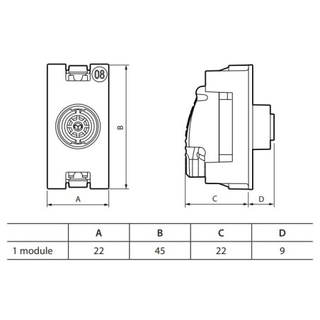 Base TV/SAT Final 1 Módulo K4202P10 Bticino Living Now