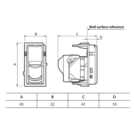 Base RJ45 Cat 6A UTP K_4279C6A Living Now Bticino