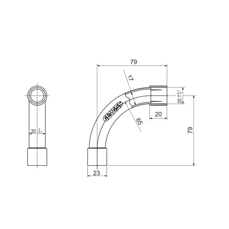 Curva Gewiss DX40120 IP40 Ø20mm