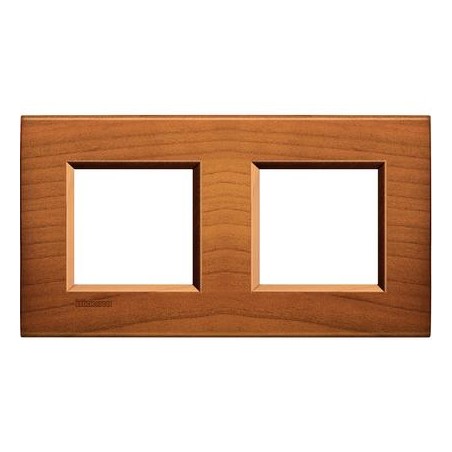 Placa 2 ventanas Madera LNA4802M2_ Livinglight Bticino
