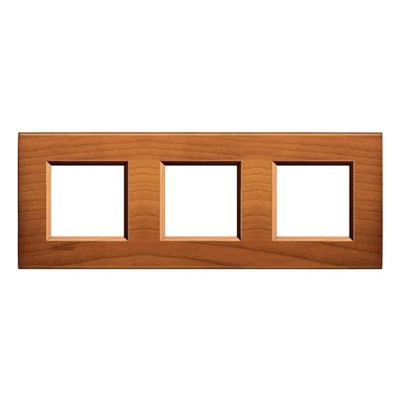 Placa 3 ventanas Madera LNA4802M3_ Livinglight Bticino