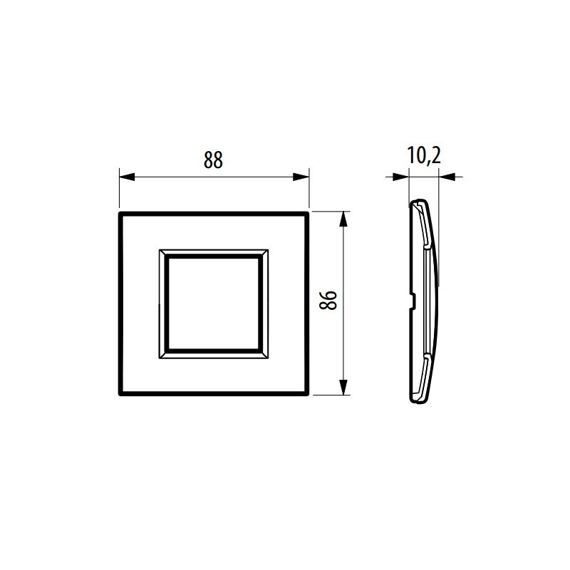 Placa 1 ventana Zamak LNA4802_ Livinglight Bticino