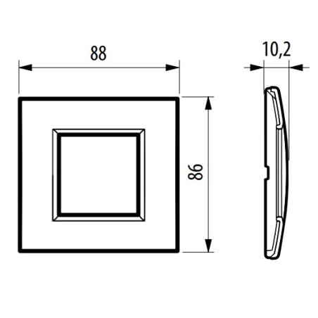Placa 1 ventana Zamak LNA4802_ Livinglight Bticino