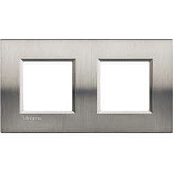 Placa 2 ventanas Zamak LNA4802M2_ Livinglight Bticino