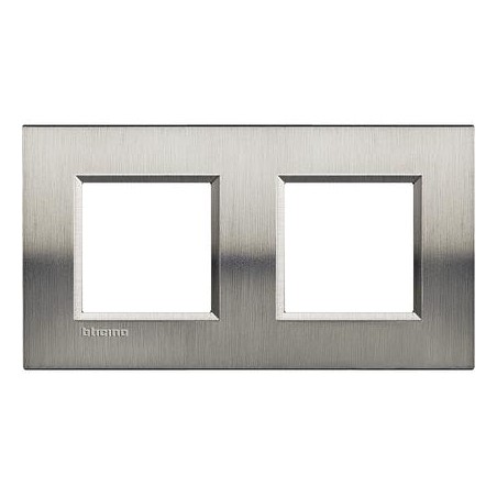 Placa 2 ventanas Zamak LNA4802M2_ Livinglight Bticino