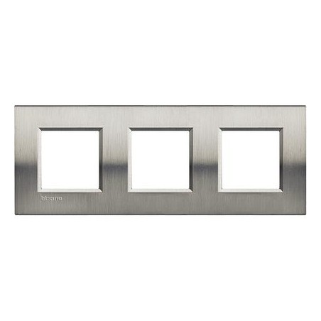 Placa 3 ventanas Zamak LNA4802M3_ Livinglight Bticino
