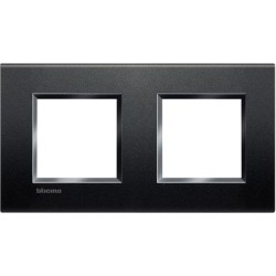 Placa 2 ventanas Termoplástico LNA4802M2_ Livinglight Bticino