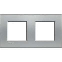 Placa 2 ventanas Termoplástico LNA4802M2_ Livinglight Bticino