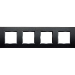 Placa 4 ventanas Termoplástico LNA4802M4_ Livinglight Bticino