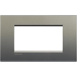 Placa 4 módulos Zamak LNA4804_ Livinglight Bticino