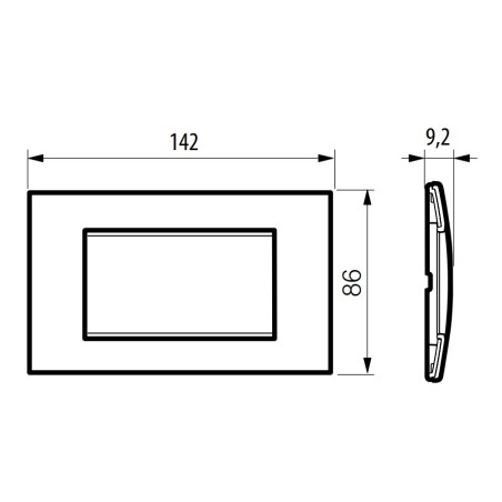 Placa 4 módulos Zamak LNA4804_ Livinglight Bticino