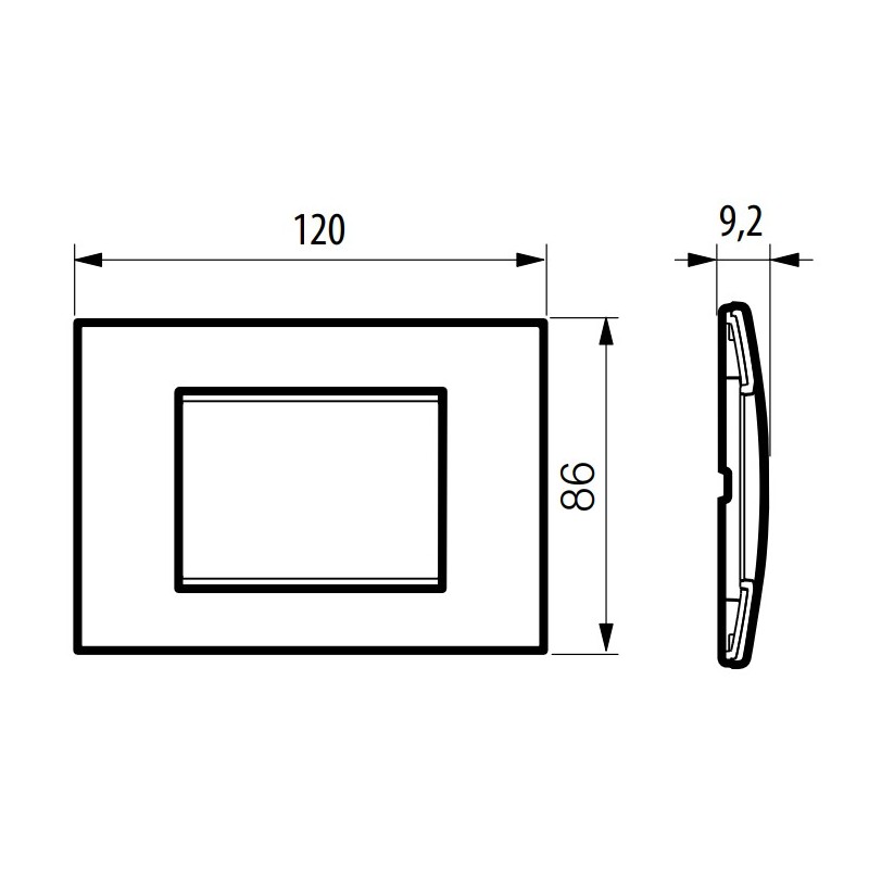 Placa 2 módulos Termoplástico LNA4819_ Bticino Livinglight