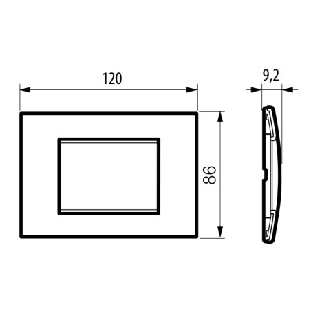 Placa 2 módulos Termoplástico LNA4819_ Bticino Livinglight