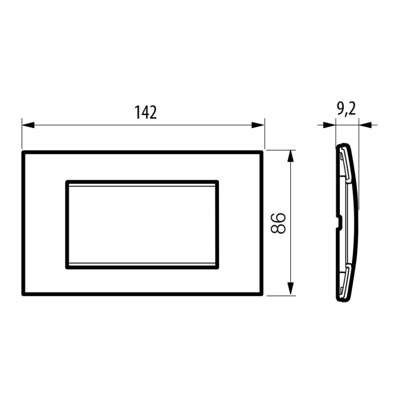 Placa 4 módulos Termoplástico LNA4804_ Bticino Livinglight