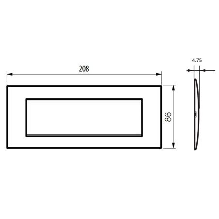 Placa 7 módulos Termoplástico LNA4807_ Bticino Livinglight