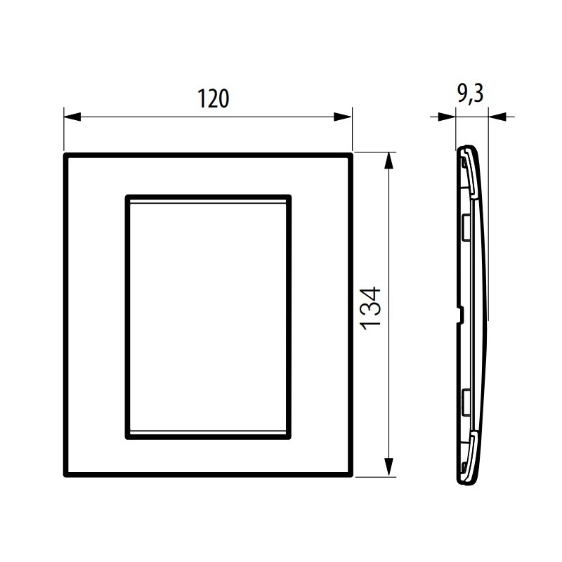 Placa 3+3 módulos Termoplástico LNA4826_ Bticino Livinglight