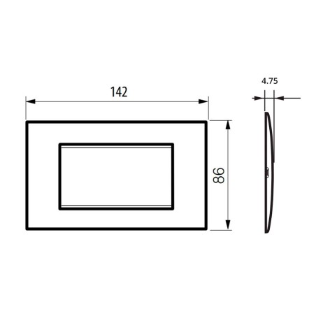 Placa 3 módulos LNC4803_ Bticino Livinglight AIR