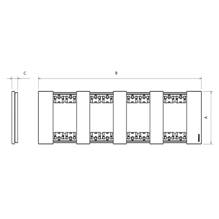 Placa 4 ventanas Living Now KA4802M4_ Bticino