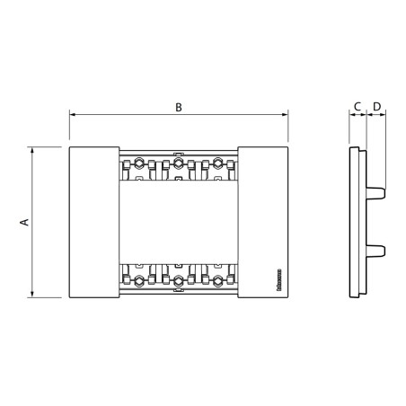 Placa 3 módulos americana Living Now KA4803_ Bticino