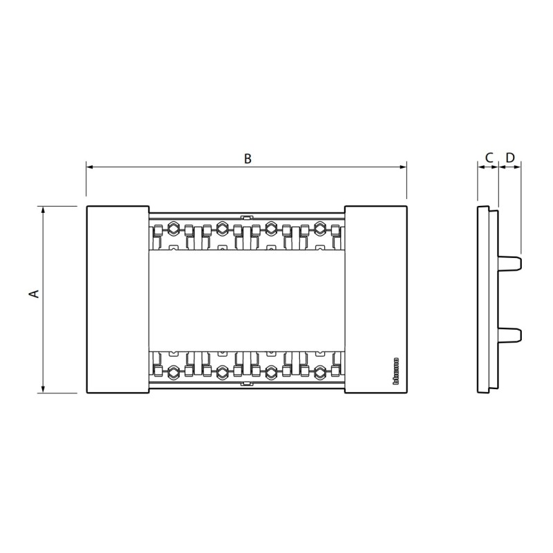 Placa 4 módulos americana Living Now KA4804_ Bticino