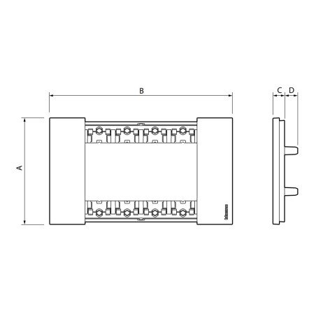 Placa 4 módulos americana Living Now KA4804_ Bticino