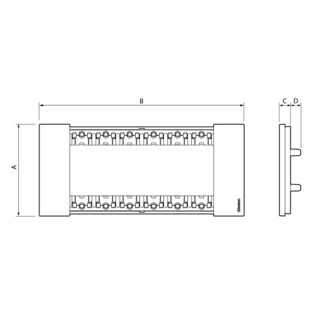 Placa 6 módulos americana Living Now KA4806_ Bticino