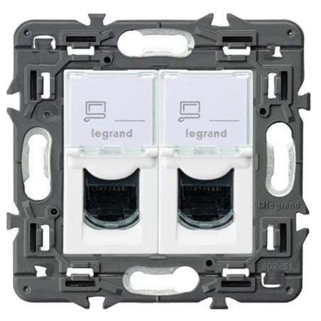 Base Doble RJ45 Categoría 6 Legrand 741276 Valena Next