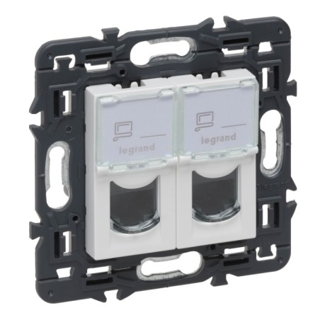 Base Doble RJ45 Categoría 6 Legrand 741276 Valena Next