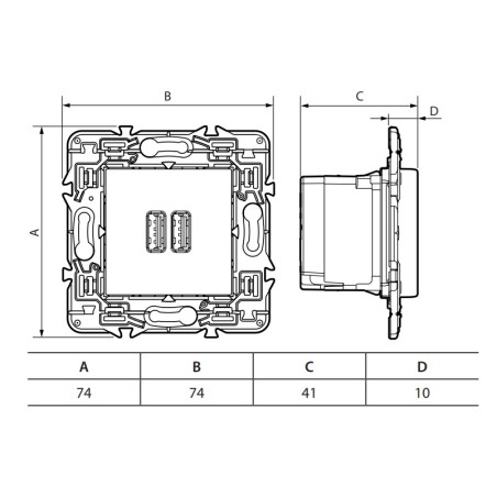 Cargador USB Doble A+A Legrand Valena Next 741231