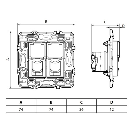Base RJ45 Categoría 6 Legrand 741275 Valena Next