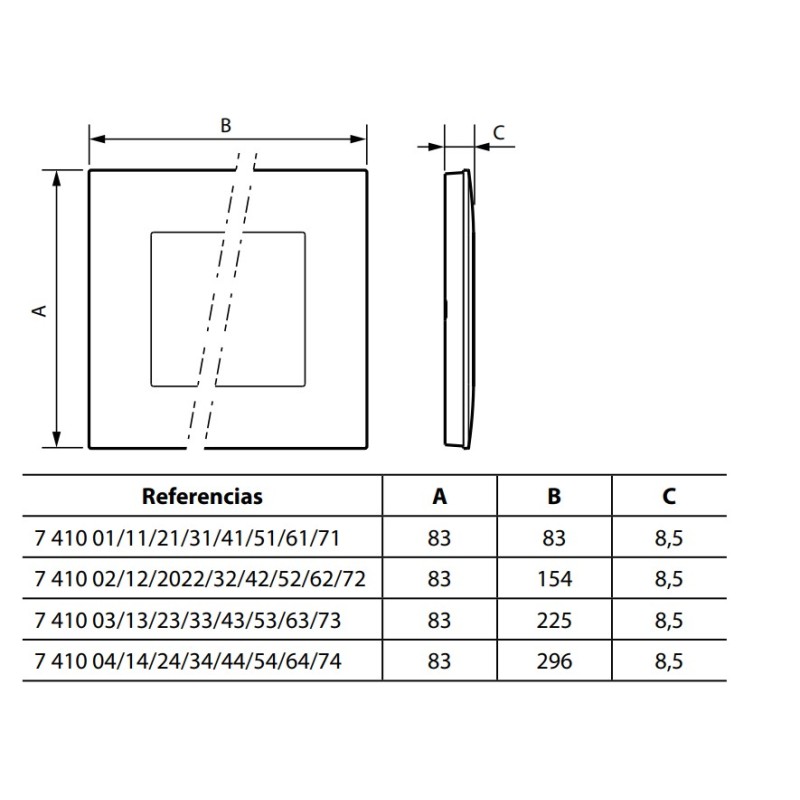 Placa 2 ventanas 741002 Valena Next Legrand
