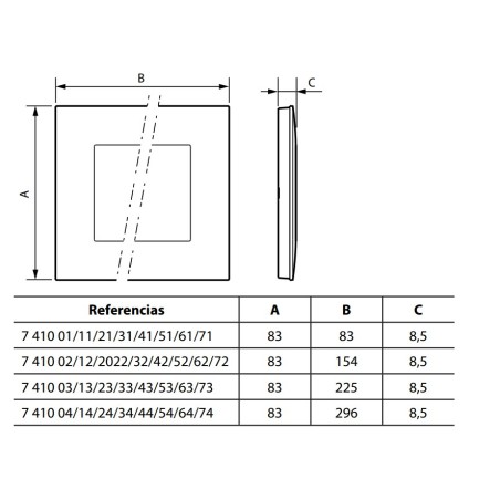 Placa 4 ventanas 741004 Valena Next Legrand