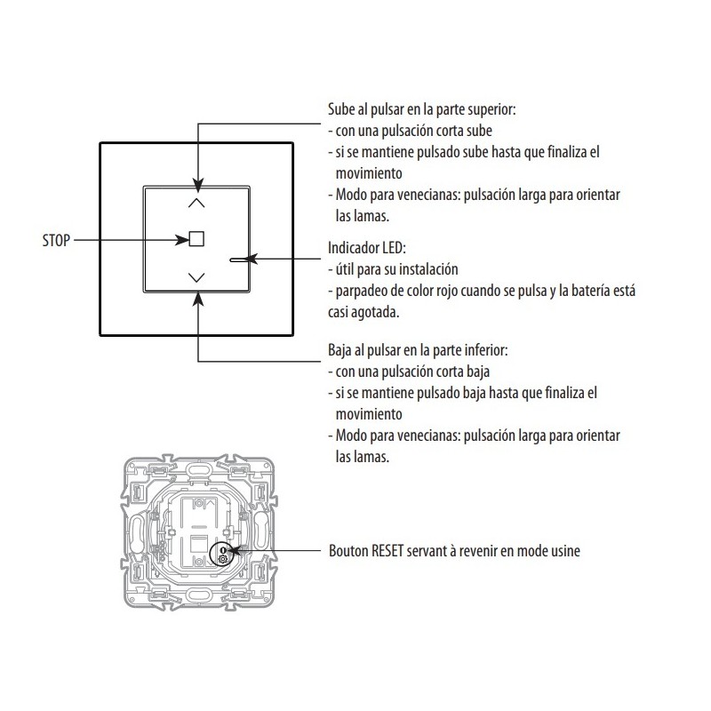 Comando Persianas Inalámbrico 741808 Valena Next Netatmo