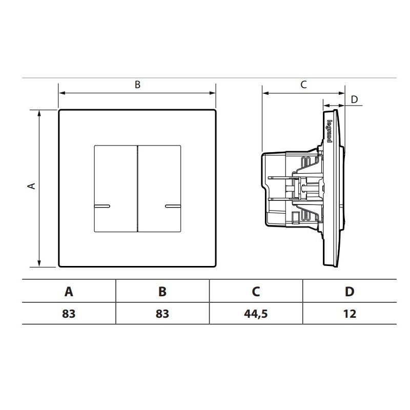 Legrand 741247 Valena Next - Deviatore Incrociato 10A Bianco, Con Frontale, Per Illuminazione