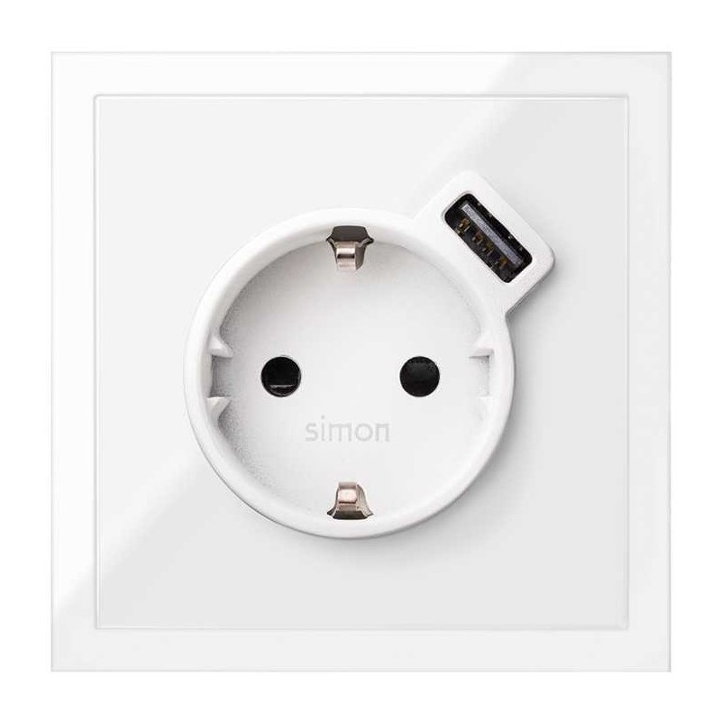 Tapa Enchufe con Cargador USB Simon 100 10000049