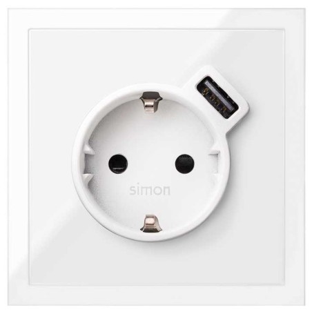 Tapa Enchufe con Cargador USB Simon 100 10000049