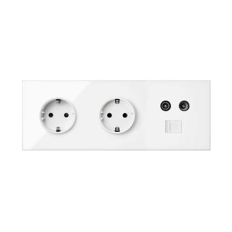 Kit Front 2 Enchufes + TV + RJ45 10020303 Simon 100