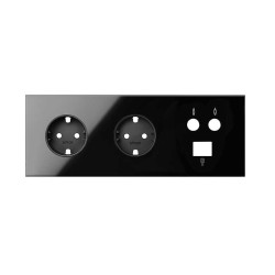 Kit Front 2 Enchufes + TV + RJ45 10020303 Simon 100