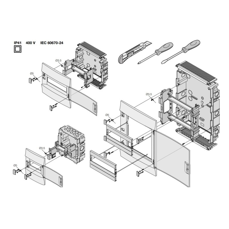 Caja Automáticos para Empotrar 24 Módulos 41A12X22 ABB