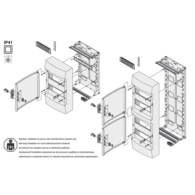 Caja Empotrar Puertas Transparentes Mistral41F 72 Módulos 41A18X42