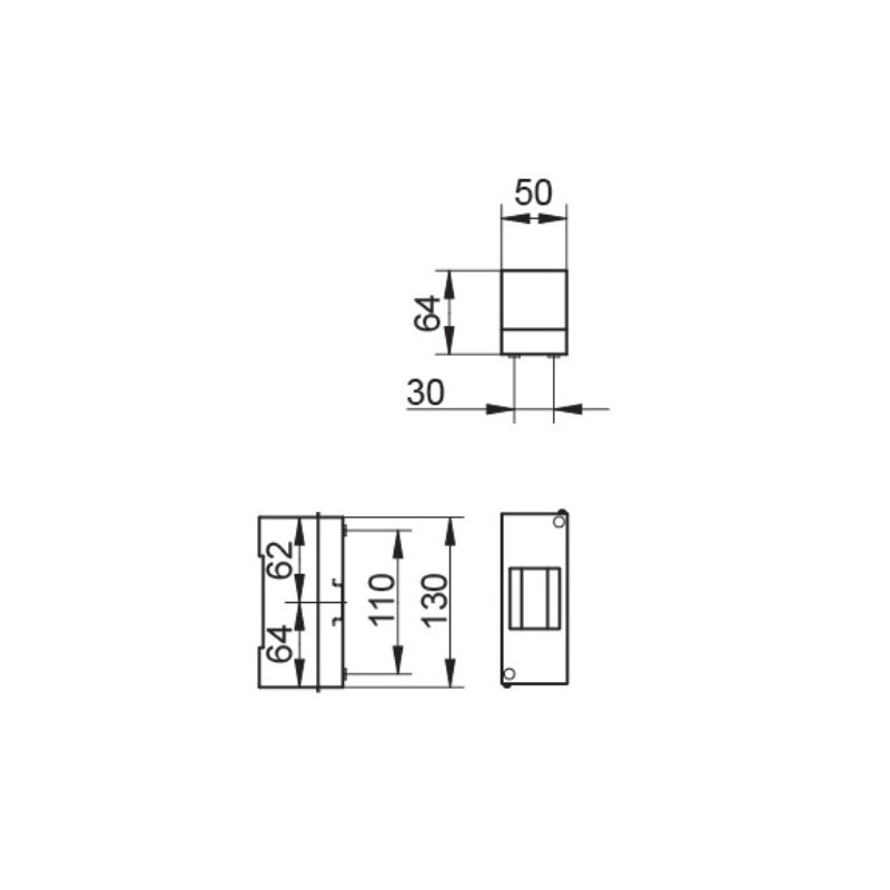 Caja Superficie IP40 2 Módulos Blanca BT2