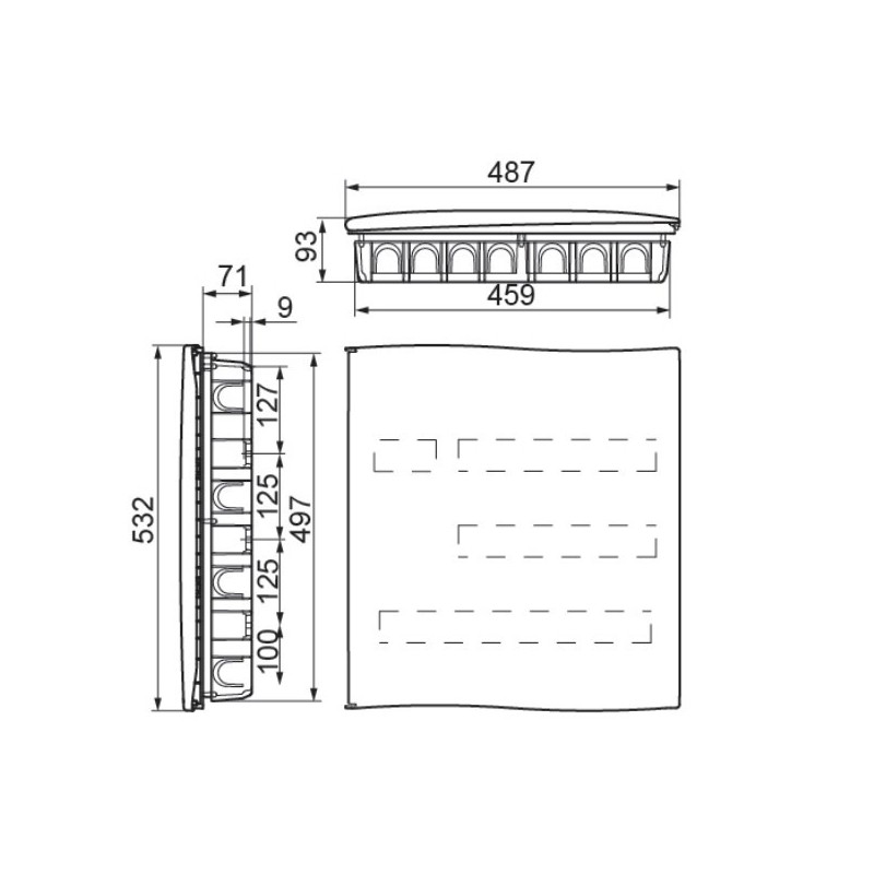 Caja Empotrar IB58PO para ICP Distribución 54 Módulos IDE