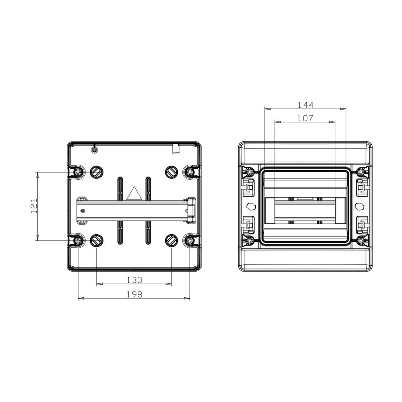 Caja Distribución Estanca IDE IP65 Superficie 8 Módulos CDN8PT