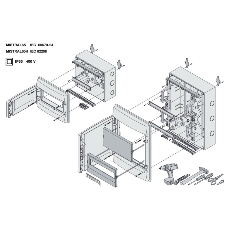 Caja Distribución Superficie 48 módulos IP65 65P12X42 ABB