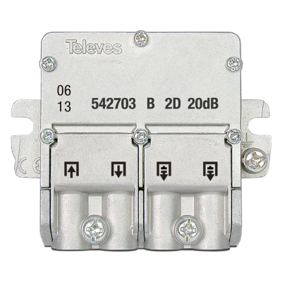 Derivador EasyF 2 Derivaciones 20 dB Plantas 4 y 6 Televés 542703