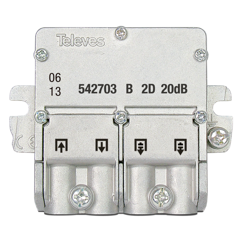 Derivador EasyF 2 Derivaciones 20 dB Plantas 4 y 6 Televés 542703