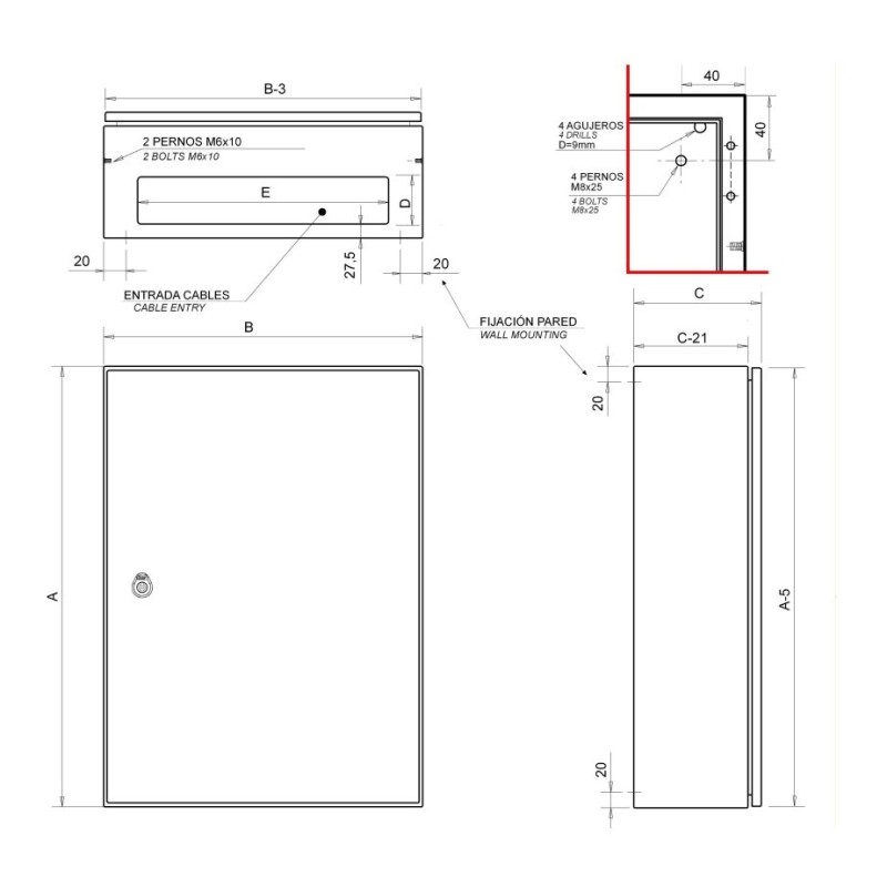 Armario IDE con placa 1000x1000x300mm GN10010030 